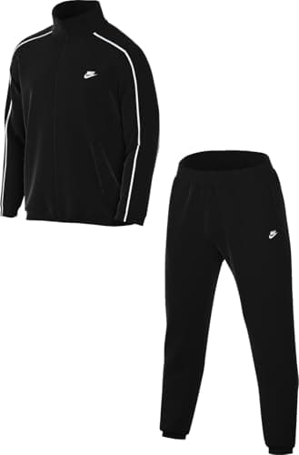 Image of Nike Men's Club Pk Tracksuit, Black/Black/White/White, M
