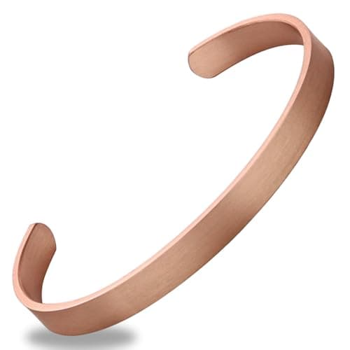 Image of BioMag Pure Copper Bracelet for Men and Women – 100% Solid, Raw and Uncoated Handmade Vintage Cuff Bangle (Vintage)