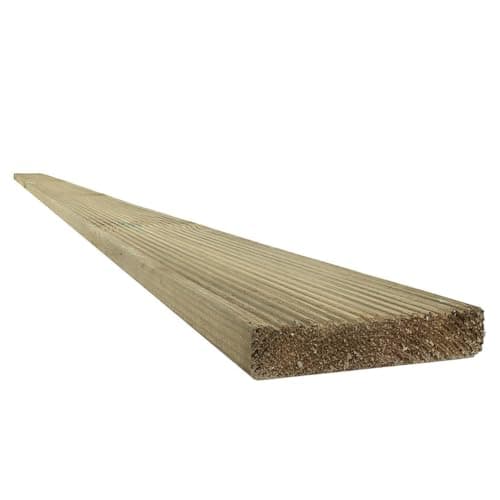 Image of Snowdon Timber, Treated Decking Board, (L) 2.4m x (W) 95mm x (T) 19mm, Garden and Outdoor Timber Deck