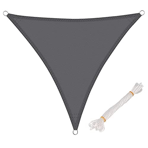 Image of WOLTU Sun Shade Sail 3x3x3 m Triangle Water Resistant Sail Shade Polyester UV Block with Free Rope Sunscreen Awning Canopy for Outdoor Garden Patio Yard Party,Grey