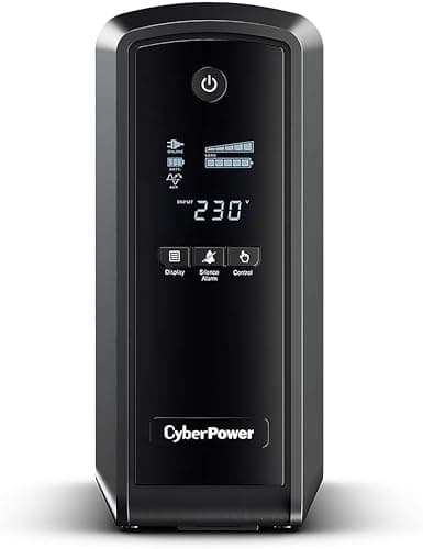 Image of Cyberpower CP900EPFCLCD Backup UPS PFC Pure Sinewave 900VA/540W 2 x UK Sockets 4 x IEC, Black (CP900EPFCLCD-UK)