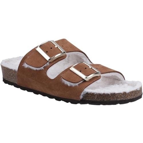 Image of Hush Puppies Female Jessie Mule Slipper, Tan, 5