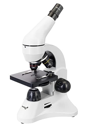 Image of Levenhuk Rainbow 50L Moonstone Educational Science Kit with 800x Portable Biological Microscope, Full-Colour Illustrated Experiment Guide, Prepared Samples, Scientific Tools and Case (EN)