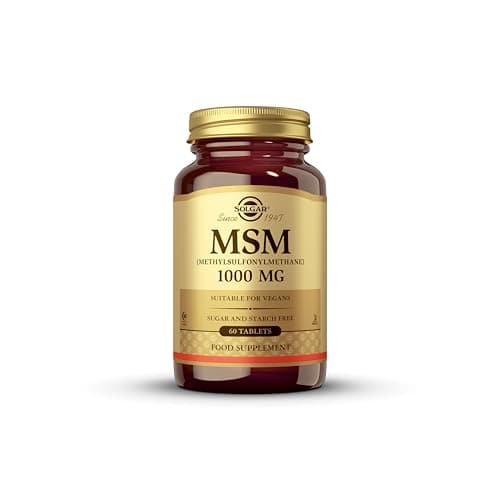 Image of Solgar MSM (methylsulfonylmethane) 1000 mg Tablets - Pack of 60 - for Improved Bone and Joint Health - Naturally Occurring Organic Sulphur Compound - Vegan and Gluten Free