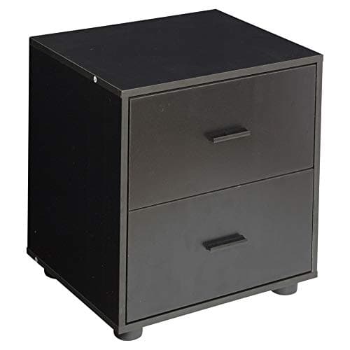 Image of URBNLIVING 2 Black Drawer Bedside Cabinet