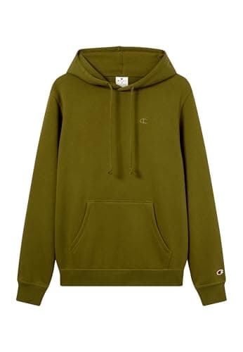Image of Champion Men’s Hooded Sweatshirt, adjustable drawcord hoodie, front kangaroo pocket, with embroidered small logo Green