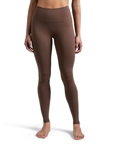 Image of Colorfulkoala Dreamlux No Front Seam Leggings for Women 28" Inseam,Anti Camel Toe High Waisted Buttery Soft Yoga Pants（M, Cocoa）