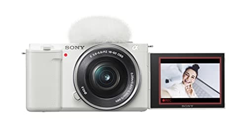 Image of Sony Alpha ZV-E10 - APS-C Interchangeable Lens Mirrorless Vlog Camera Kit - White
