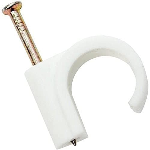 Image of Merriway BH04503 (20 Pcs) Nail-In Pipe Clip with Masonry Nail, 22 mm - Pack of 20 Pieces