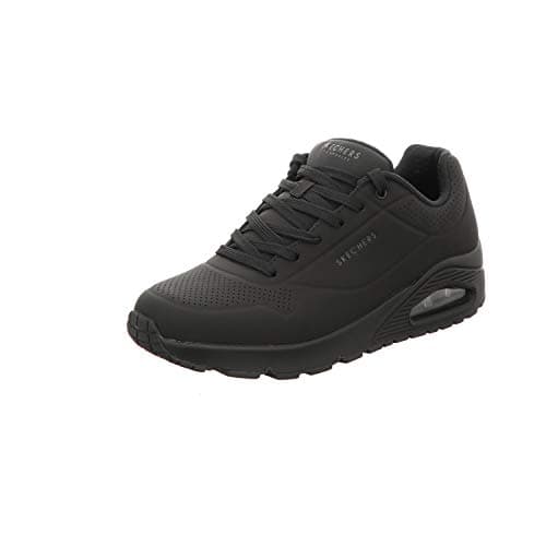 Image of Skechers Men's Uno Stand On Air Trainers, Black Durabuck/ Black Trim, 8.5 UK