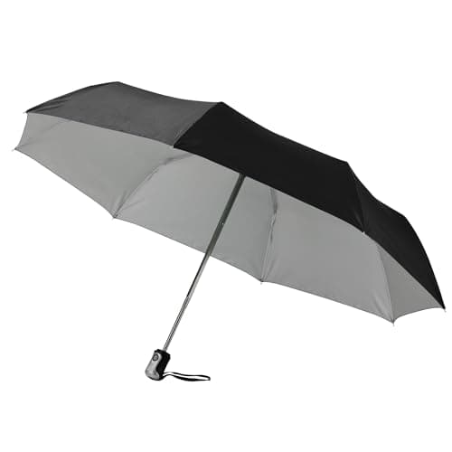 Image of Bullet 21.5in Alex 3-Section Auto Open And Close Umbrella (One Size) (Black/Silver)