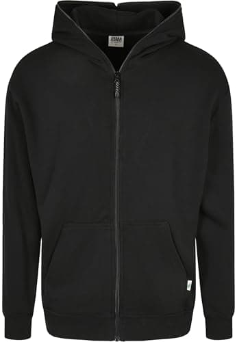 Image of Urban Classics Men's Organic Full Zip Hoodie, Black, L