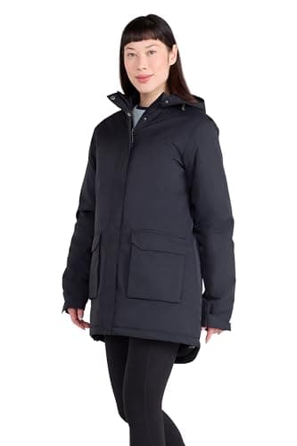 Image of Mountain Warehouse Ranger Womens Water Resistant Padded Parka Jacket - PFC Free Breathable Coat with Padded Insulation - Autumn Winter Outdoors, Travelling & Hiking Black Women's Size 10