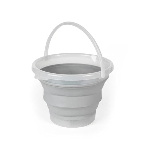 Image of Beldray LA08454GRYEU7 10 Litre Glisten Glitter Grey Collapsible Bucket, Easily Foldable, Strong & Practical, Space Saving Design, Perfect for Washing Cars, Decking, Windows & Floors