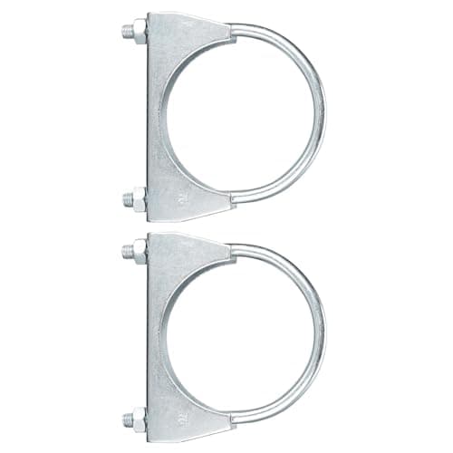 Image of TA-VIGOR 76mm Muffler U-Bolt Clamp, 2 Pack Exhaust Pipe U-Shaped Galvanized Pipe Clamp, Heavy Duty Saddle Type Exhaust Clamps for Car & Motorbike Exhaust Systems
