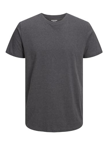 Image of JACK & JONES Men's Jjeorganic Melange Tee Ss O-neck Noos T-Shirt, Dark Grey Blend, XL