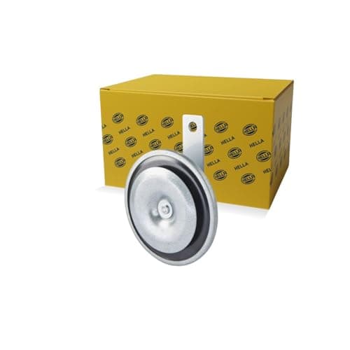 Image of HELLA 3AL 002 952-871 Signal Horn - M26 - 24V - 115dB(A) - Frequency Range: 335Hz - Low Tone - Housing Colour: Grey - Flat Plug-in Connector