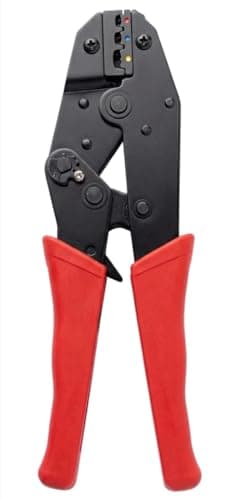 Image of 9" Ratchet Crimping Tool for Insulated Terminals – Professional Wire Crimper Plier for Electrical Connectors – Heavy Duty Ratcheting Wire Crimping Tool for 22-10 AWG Wire & Cable