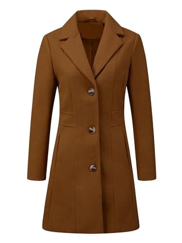 Image of Allegra K Women's Trench Coats Single Breasted Long Outerwear Winter Coat Dark Brown S