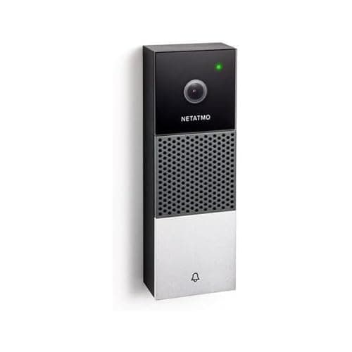 Image of Netatmo Smart Video Doorbell, 2-way audio, Person Detection, No Subscription Fees, HD 1080p, Night Vision, Easy Wired Installation, NDB-UK, Black