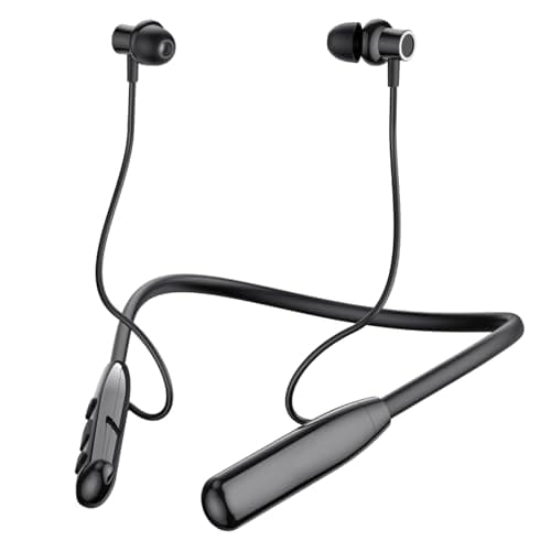 Image of Nsyee Bluetooth 5.3 Neckband Headphones Wireless, IPX6 Waterproof, Magnetic Headset with Noise Cancelling, Long Battery Life, Neckband Bluetooth Headphones with Mic Suitable for Running, Black