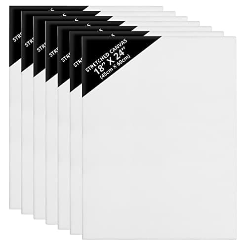 Image of Belle Vous 7 Pack Canvases - Primed Canvas for Painting 45 x 60cm (18 x 24 inches) - Blank Canvas Panels - Artist Canvas Board - White Cotton Canvas Suitable for Acrylic, Oil Painting, Sketching