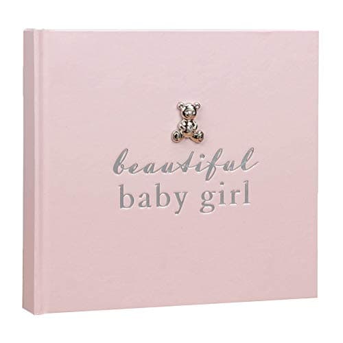 Image of Widdop New Baby 50 6'x4' Photo Album with Silver Teddy Attachment - Beautiful Baby Girl
