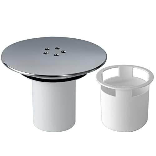 Image of Shower Drain Cover Replacement, Chrome Shower Trap Cover, Cover for Shower Drain Outlet, Shower Plughole Cover 90mm / 115mm, Removable Top Fitting Cap Parts Fast Flow