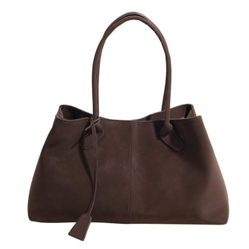 Image of JIABAOZ Women's Medium Tote Shopper, Women's Tote Bag,Large Shoulder Handbag with Removable Loop Purse for Work Office Travel (Coffee)