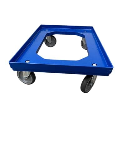 Image of Heavy Duty Dolly Transport Trolley Wheel Dolly Blue for 600 x 400mm Euro boxes - 300kg Load Capacity. 4 Swivel Wheels Office & Home Move