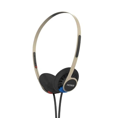 Image of Koss KPH40 Utility On-Ear Headphones, Detachable Interchangeable Cord System, Ultra Lightweight Design (Rhythm Beige)