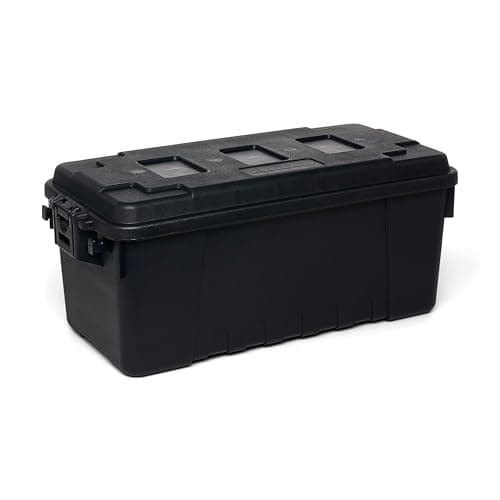 Image of PLANO Sportsman's Trunk - Medium 64ltr,Black, Military-Grade Storage Box with Lid, Heavy Duty, Large, Camping & Army Storage Trunks, Perfect for Hunting, Paintball, Airsoft or Home Storage