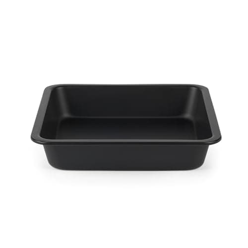Image of Salter Bakes Square Cake Tin – 23 cm Non-Stick Brownie Baking & Roasting Pan, Deep Cake Mould, Oven Safe Up to 220°C, PFOA-Free, Bakeware for Brownies/Birthday/Wedding Cakes, Black