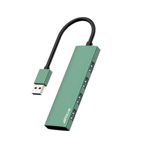 Image of ANYPLUS USB Hub, USB 3.0 Hub Aluminum Alloy Ultra Slim USB Splitter, Portable 4 Port USB Extender, USB Hub for Laptop, PC, MacBook, iMac, Surface Pro, Mac Pro, Flash Drive, XPS 【Green】