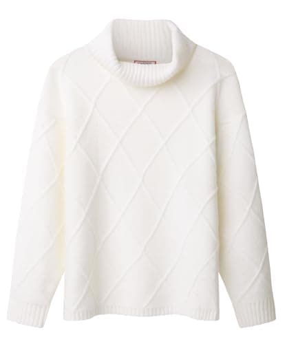 Image of Joe Browns Women's Classic Purple Roll Neck Diamond Knit Jumper, Oversized, Purple, UK 8