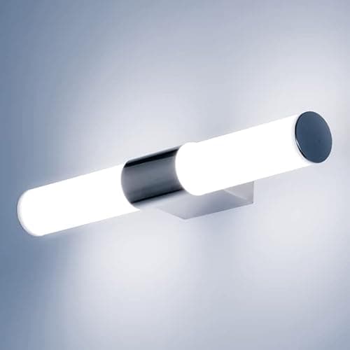 Image of ELINKUME 15.74 Inch LED 8W Bathroom Over Mirror Light,Cupboard,Make Up Illumination Modern Vanity Mirror Front Lighting,IP65 Waterproof Stainless Steel Simple Wall Lamp Decoration,880LM,Cold White