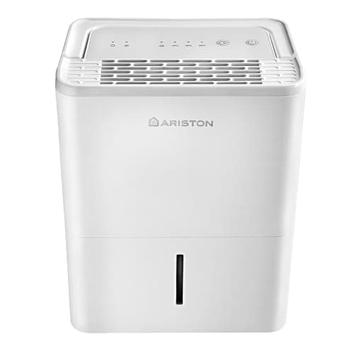 Image of Ariston DEOS 12 UK Dehumidifier 12L/Day, Super Silent, Auto Restart, Auto Shut Off, Continuous Operation, dust filter air filter - Ideal for Home Damp and Laundry Drying