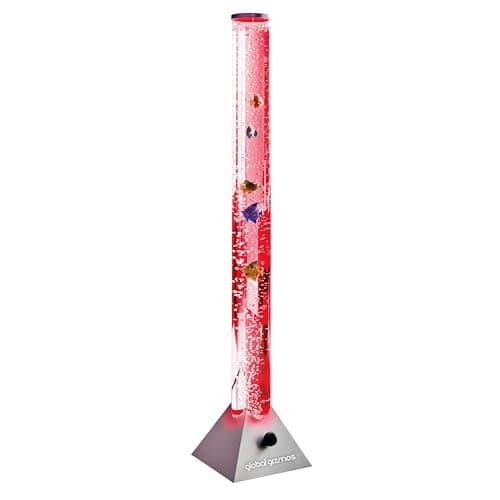 Image of Global Gizmos 45500 Fish Bubble Lamp/Tropical Fish Design / 90cm Tall / 7 Separate Changing Colours Create Unique Sensory Experience/Black Base Colour