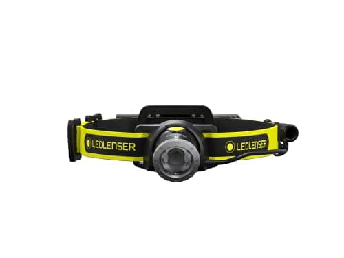 Image of Ledlenser iH8R - Rechargeable LED 600 Lumens Head Torch, Helmet Mounting Set, Running Head Lamp, Water Resistant (IP68) Camping Light, Cycling, Fishing, Hiking Equipment, Up to 120 Hours Running Time