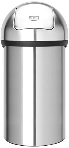 Image of Brabantia 484520 Push Bin with Swing Lid, 60 Litre - Matt Steel