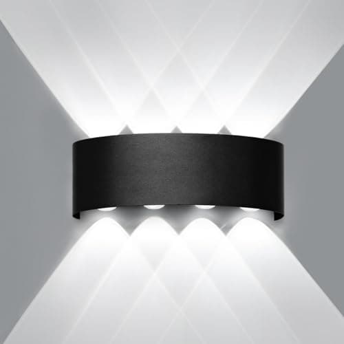 Image of Ankey 8W LED Wall Light, Up and Down Indoor Wall Lamp Sconce, IP65 Waterproof Aluminum Outdoor Wall Lights, 6000K Cool White for Living Room Bedroom Balcon Corridor