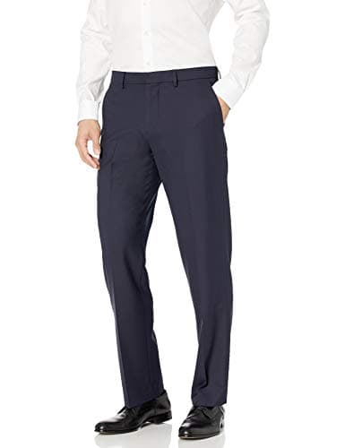 Image of Amazon Essentials Men's Classic-Fit Wrinkle-Resistant Stretch Dress Trousers, Navy, 38W / 30L