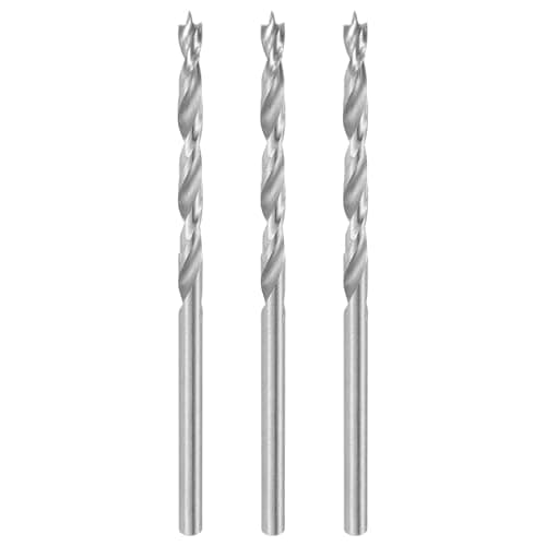 Image of sourcing map 3pcs Brad Point Drill Bit 2.5mm(3/32") Dia Straight Round Shank Drill Metric Brad Point Spiral Twist Drill Bits for Carpenter Woodworking Plastic Rubber