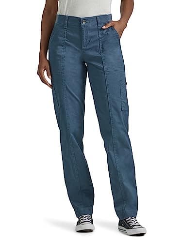 Image of Lee Women's Ultra Lux Comfort with Flex-to-go Utility Pant, Deep Waters, 12 US