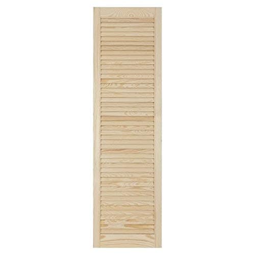 Image of Louvre Door – Pine Wood – Vented Open – Ready to Paint Internal Louvre Cupboard Doors – Slatted Wardrobe Doors – Various Sizes (1406mm (55.4") Height, 394mm (15.5") Width)