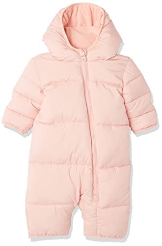 Image of Amazon Essentials Unisex Babies' Water-Resistant Winter Puffer Bunting Suit, Blush, 18 Months