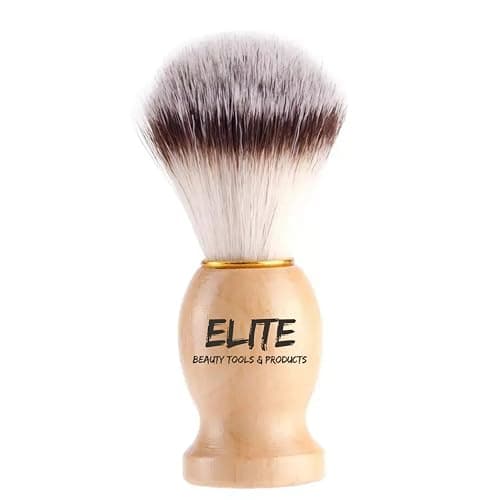 Image of Shaving Brush Rich Lather Bristle Travel Brush for Male Grooming, Barbers and Salon. Wet Shaving Brush for Men (Wooden)