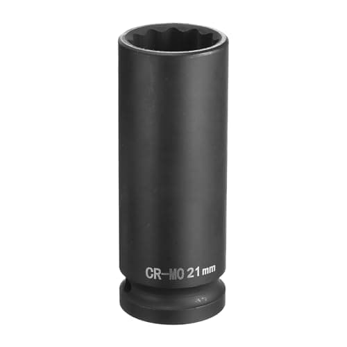 Image of sourcing map 12-Point Deep Impact Socket 1/2 Inch Drive 21mm Metric Chrome Molybdenum Alloy Steel Spindle Axle Nut Impact Socket