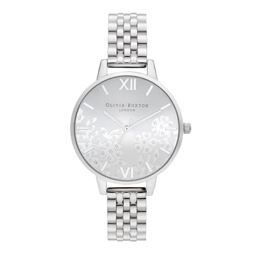 Image of Olivia Burton Analogue Quartz Watch for Women Sparkle LACE Collection with Silver Stainless Steel Bracelet - OB16MV101