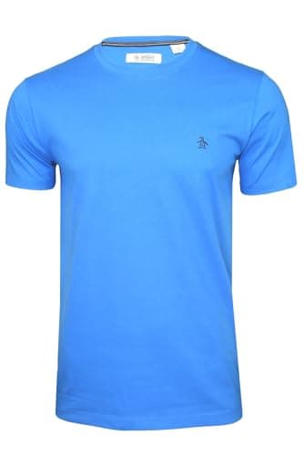 Image of Original Pengun Men's Small Embroidered Logo T-Shirt, Ibiza Blue, XXL